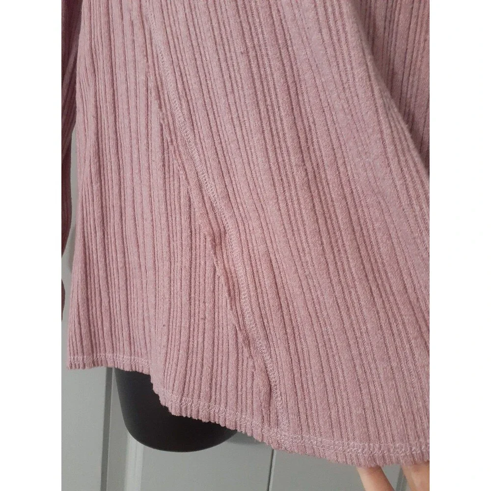 Inspired Hearts pink cold shoulder ruched sleeve sweater